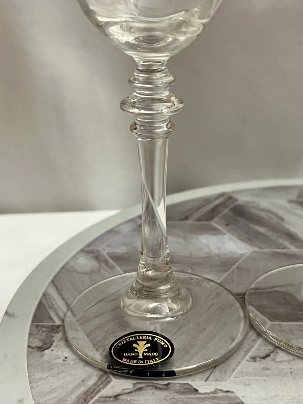 Cristalleria Fumo Italian Cordial Liqueur Glasses Set of 4 Gold Rim Boxed
